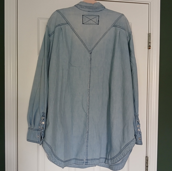 Free People Oversized Denim Shirt - Picture 9 of 9